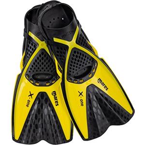 Mares X-One - Pinne snorkeling corte e leggere, scarpetta aperta forata, tecnologia Channel Thrust, ideali per viaggi e immersioni tropicali, 35/38