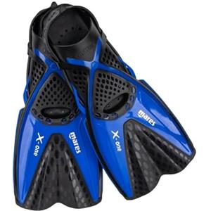 Mares X-One - Pinne snorkeling corte e leggere, scarpetta aperta forata, tecnologia Channel Thrust, ideali per viaggi e immersioni tropicali
