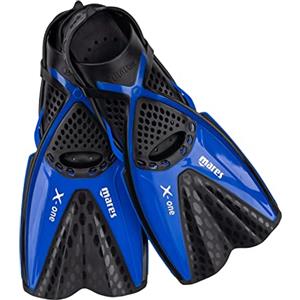 Mares X-One - Pinne snorkeling corte e leggere, scarpetta aperta forata, tecnologia Channel Thrust, ideali per viaggi e immersioni tropicali