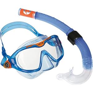 AQUALUNG Snorkeling Combo Mix for Kids 4+ with Mask and Snorkel Blue and Orange