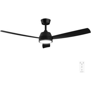 Cecotec Ventilatore da Soffitto con Luce EnergySilence Aero 452 QuickSnap Black. 30W, Motore DC, Diametro 52"(132cm), 3 Pale, 3 Toni LED, Telecomando, Timer, Montaggio Rapido con Click, Comfort Subito