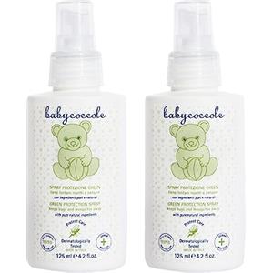 BABY COCCOLE Babycoccole KIT 2 SPRAY PROTEZIONE ZANZARE E INSETTI GREEN, Spray protettivo per Bambini con Olio di Timo, Ingredienti Puri e Naturali, Repellente Dermatologicamente Testato Pelli Sensibili - 2x125 ml
