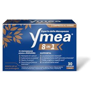 Ymea 8 In 1, Integratore Menopausa, 30 Cpr (1 mese trattamento) | Contro gli 8 Disturbi più Comuni della Menopausa. Formulazione vegetale, vitamine e minerali
