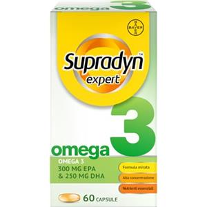 Supradyn Omega 3, Olio di Pesce 1000 mg, EPA e DHA, Vitamina E, 60 Capsule
