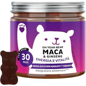 Bears with Benefits - Gommose Maca Ginseng - Energia & Vitalità - 30 pezzi