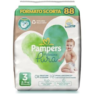 Pampers Protezione Pura, Taglia 3 (4-9 kg), 88 Pannolini Neonato