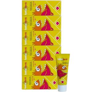 Betadent KIT 6 DENTIFRICIO JUNIOR 6+ FRAGOLA per bambini dai 6 anni. Formulazione naturale, antiplacca e anticarie. Equilibrato dosaggio di Sali di Fluoro alla concentrazione di 950 ppm F. 6x75ml