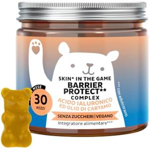 Bears with Benefits - Gommose Acido Ialuronico - Cura de la Pelle -30 pezzi | Skin in the Game - Acido Ialuronico, Zinco, Vitamine C & E, Olio di Cartamo - Cura da 1 mese - Senza Zuccheri, Vegano