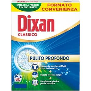 Dixan Detersivo Lavatrice Polvere Classico, con tecnologia Pulito Profondo, confezione singola formato da 60 lavaggi