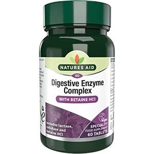 Natures Aid Digestive Enzyme Complex con Betaine Hydrochloride, 60 Vegano Compresse