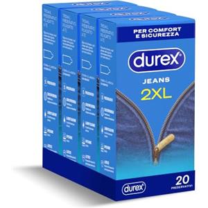 Durex Jeans 2XL, Preservativi XXL, 20 Profilattici