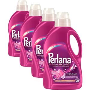 Perlana Detersivo Colorati Incanto Floreale (28 lavaggi), Detersivo lavatrice liquido per tutti i capi colorati, Detersivo colorati per pulizia delicata e colori e fibre rinnovati (Confezione da 4)