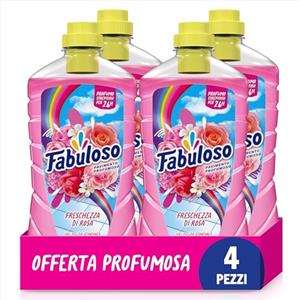 Fabuloso Detersivo Pavimenti Freschezza di Rosa 950ml | Detergente Multiuso | 100% Pulizia Istantanea | Profumo per 24 ore | Formula Biodegradabile al 98% | 99% Ingredienti di Origine Naturale