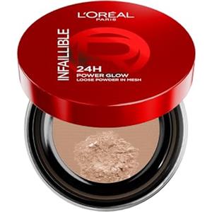 L'Oreal Paris L'Oréal Paris Cipria in Polvere Libera, Per Tutti i Tipi di Pelle, A Lunga Tenuta, Makeup Fissato Fino a 24H, Finish Luminoso, Azione Idratante, Infaillible 24H Power Glow, Tonalità: Medium, 10g