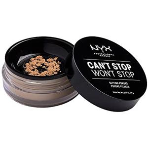 NYX Professional Makeup, Cipria in Polvere, Can't Stop Won't Stop Setting Powder, Polvere libera, Finish matte, Minimizza le zone lucide, Tonalità: Medium
