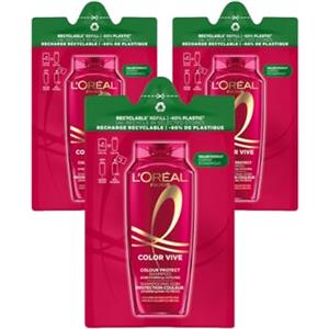 L'Oreal Paris L'Oréal Paris Elvive Shampoo Sublimante, Per Capelli Colorati o Con Meches, Colore Protetto per 40 Lavaggi e Luminosità Estrema, Pura Vitamina C e Filtro UV, Color Vive, Eco-Ricarica, 250 ml x 3 pezzi