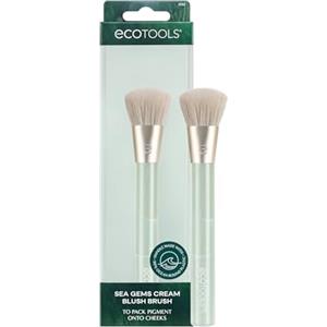 EcoTools Sea Gems Cream Blush Brush, Liquid & Cream Blush Makeup Brush for Smooth Buildable Cheek Color, Dense Rounded Bristles, Sustainable Design, Vegan & Cruelty-Free, 1 Count