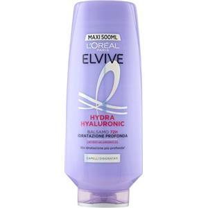 L'Oreal Paris L'Oréal Elvive Balsamo Idratante, Per Capelli Secchi e Spenti, Capelli Luminosi, Voluminosi e Leggeri, Fino a 72H di Idratazione, Arricchito Con Acido Ialuronico Puro, Hydra Hyaluronic, 500 ml