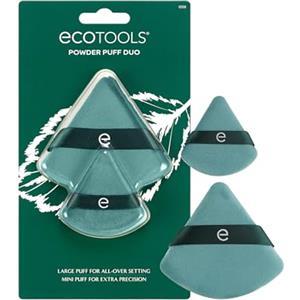EcoTools Powder Puff Duo - Piumini grandi e piccoli per fissare, stendere e opacizzare, con fascia per dita per applicazione precisa, strumenti trucco vegani, cruelty-free, sostenibili, 2 pezzi