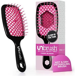 FHI Heat Spazzola Capelli Indolore UNbrush, Adatta a Tutti i Tipi di Capelli, Bagnati o Asciutti - Spazzola Districante per Capelli Ventilata con Setole Antistatiche DuoFlex - Rosa Cherry Blossom