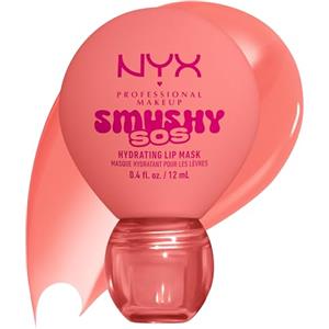 NYX Professional Makeup Maschera Labbra, Fino a 12H di Idratazione, Labbra Morbide e Vellutate, Effetto Gloss, Con Acido Ialuronico, Smushy SOS, Tonalità: Peachy Pamper, 12 ml