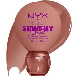 NYX Professional Makeup Maschera Labbra, Fino a 12H di Idratazione, Labbra Morbide e Vellutate, Effetto Gloss, Con Acido Ialuronico, Smushy SOS, Tonalità: Shea So Smooth, 12 ml