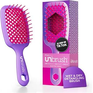 FHI Heat Spazzola Capelli Indolore UNbrush, Adatta a Tutti i Tipi di Capelli, Bagnati o Asciutti - Spazzola Districante per Capelli Ventilata con Setole Antistatiche DuoFlex - Viola Electric Berry