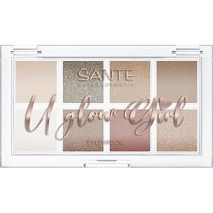 SANTE Naturkosmetik U Glow Girl Eyeshadow Palette 01 My Berry Bestie, 8 ombretti altamente pigmentati in tonalità bacche, colori opachi e luccicanti, vegano, certificato NATRUE, edizione limitata