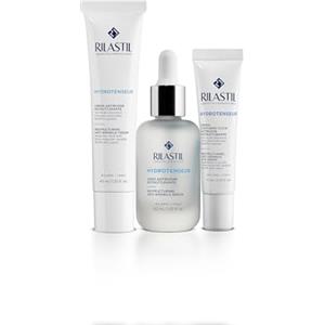 Rilastil, routine anti-age con Hydrotenseur Contorno Occhi, Hydrotenseur Crema Antirughe Ristrutturante, Hydrotenseur Siero Antirughe Ristrutturante