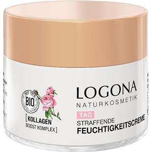 LOGONA Naturkosmetik LOGONA Crema idratante per cosmetici naturali, idratante per il viso naturale, con estratto di rosa biologica vegana e collagene, effetto anti-invecchiamento, idratante lifting, 50 ml