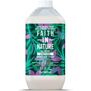 Faith In Nature Balsamo Naturale Lavanda e Geranio, Equilibrante per Capelli e Cuoio Capelluto Normali, Vegano e Cruelty Free, Senza SLS, Siliconi o Parabeni, Confezione Ricarica 5L
