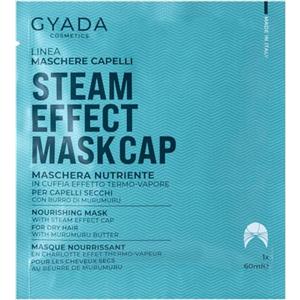 GYADA COSMETICS, Maschera Capelli in Tessuto Nutriente e Ristrutturante, con Cuffia Termica, per Capelli Secchi e Sfibrati, con Olio di Semi di Lino e Malva, 60 ml
