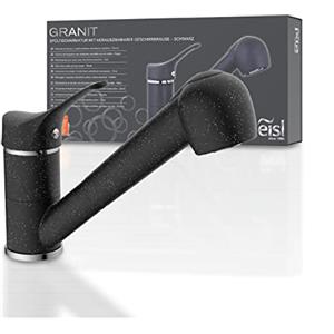 EISL GRANIT NI183SMCR Rubinetto lavello cucina, miscelatore cucina girevole a 360°, ideale per il doppio utilizzo con una sola mano, rubinetto cucina, granito