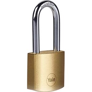 Yale Lucchetto in ottone Y110B/30/132/1 corpo 30 mm, arco lungo in acciaio, 3 chiavi