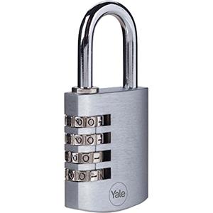 Yale Lucchetto in ottone cromato a combinazione Y151B/40/130/1 corpo 40mm, arco in acciaio, combinazione a 4 cifre
