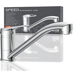 EISL SPEED NI182SCR Rubinetto lavello cucina, miscelatore cucina girevole a 360°, ideale per il doppio utilizzo con una sola mano, rubinetto cucina, cromo