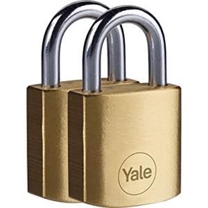 Yale Lucchetto in ottone Y110B/30/115/1 corpo 30mm, arco in acciaio, 3 chiavi, confezione da 2 lucchetti