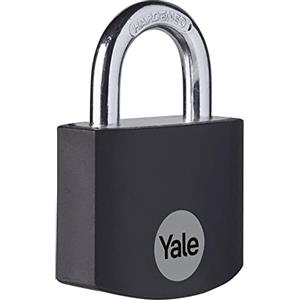 Yale Lucchetto in alluminio YE3B/32/116/1/BK nero, corpo 32mm, arco in acciaio, 3 chiavi