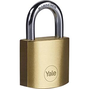 Yale Lucchetto in ottone Y110B/35/120/1 corpo 35 mm, arco in acciaio, 3 chiavi antifurto