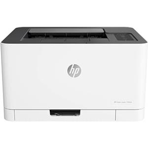HP Color LaserJet 150nw 4ZB95A, Stampante a Singola Funzione A4, Stampa Fronte e Retro Manuale a colori, 18 ppm, USB, Wi-Fi, Ethernet, Schermo LCD a icone con tastierino, Bianca
