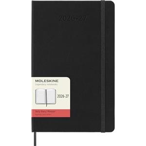 Moleskine Agenda Giornaliera 2026 2027 - Agenda 18 Mesi Con Copertina Rigida e Chiusura Elastica, Colore Nero, Formato Large 13 x 21 cm