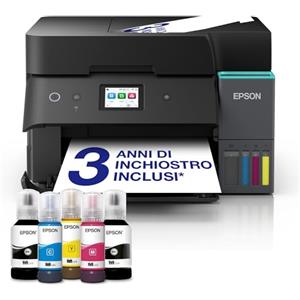 Epson EcoTank ET-4955 Stampante multifunzione A4 Wi-Fi con serbatoi di inchiostro AirPrint con ADF, stampa fronte/retro, scansione, copia e fax, fino a 3 anni di inchiostro inclusi