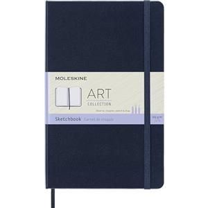 Moleskine Art Sketchbook, Album da Disegno con Copertina Rigida e Chiusura Elastica, Carta per Penne, Matite e Pastelli, Colore Blu Zaffiro, Formato Large 13 x 21 cm, 88 Pagine