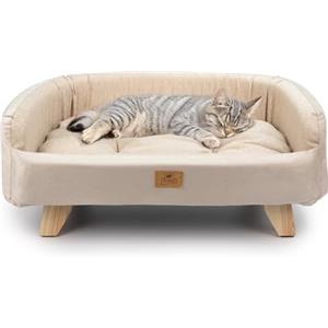 Ferplast Cuccia Cani e Gatti in Legno Certificato FSC® con Cuscino Morbido, Stile, Comfort e Durevolezza, 62 x 45 x h 26 cm.