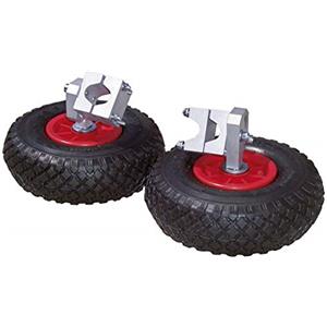 Kerbl 2X Ruote di Supporto per carriola, Set da 2, Ruote aggiuntive, Ruote per carriola, Nere, PU, Ø25cm, Agricoltori, giardinieri amatoriali, Montaggio Senza Foratura