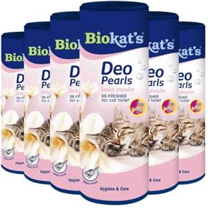 Biokat's Biokat's Deo Pearls Baby Powder - Complemento lettiera con profumo per agglomerati freschi e solidi nella toilette del gatto - 6 tubi (6 x 700 g)