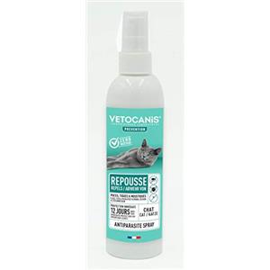 Vetocanis Pulci, zecche e zanzare 12 giorni efficace repellente spray antiparassitario per gatti, 0,249 kg