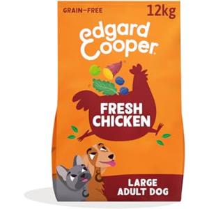 Edgard & Cooper Crochette Cani Adulti, Senza Cereali Per Cani Di Taglia Grande (12kg), Pollo Fresco, Con Ingredienti Naturali: Mela, Patata Dolce, Cavolo Riccio e Mirtillo, Senza Farine Di Carne