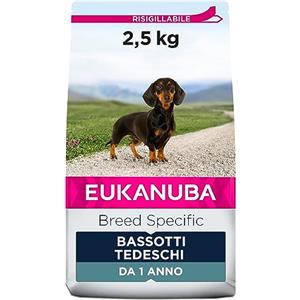 Eukanuba Breed Specific Alimento Secco per Bassotti Tedeschi Adulti, Cibo per Cani Adattato in Modo Ottimale alla Razza 2.5 kg