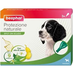 Beaphar Protezione Naturale, Spot-On Scudo per Cucciolo, con Olio di Neem e Piretro Vegetale, 9 Settimane di Protezione, 3 Pipette da 2 ml